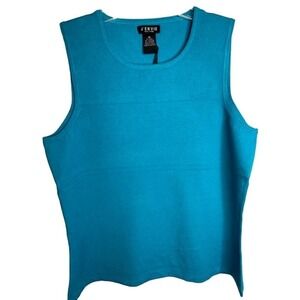 J’Envie New York Tank Top Loose Aqua Size Medium Sleeveless Shell NWTs